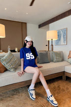 Set thun nữ màu xanh Coban 99