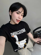 Set thun thể thao in hình hoạ tiết Mosschino Vịt